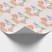 Dinosaurus Stomp Chomp Rawr 1e Verjaardag Feest Me Cadeaupapier (Hoek)