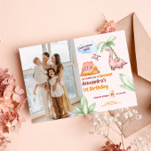 Dinosaurus Stomp Chomp Rawr 1e Verjaardag Feest Me Kaart