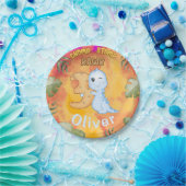 Dinosaurus Stomp Chomp Rawr 3e verjaardagsfeestje Papieren Bordje (Feest)