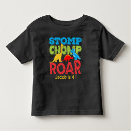 Dinosaurus Stomp Chomp Roar Verjaardag Jongen Kinder Shirts