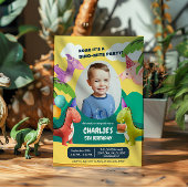 Dinosaurus Stomp Chomp Roar verjaardagsfeestje fot Kaart