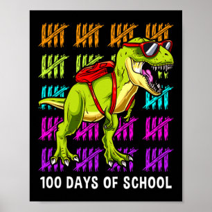 Dinosaurus T Rex 100 Dagen van School Dinosaurus T Poster