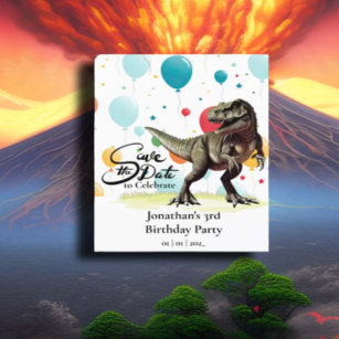 Dinosaurus T-Rex Ballonnen Bewaar de datum Briefkaart