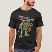 Dinosaurus T Rex Bier Kat 4th van juli Amerikaanse T-shirt (Voorkant)