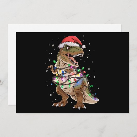 Dinosaurus T-rex Boom Kerst Trui Xmas Dino Feestdagenkaart (Voorkant / Achterkant)