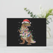 Dinosaurus T-rex Boom Kerst Trui Xmas Dino Feestdagenkaart (Staand voorkant)