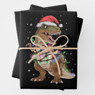 Dinosaurus T-rex Boom Kerst Trui Xmas Dino Inpakpapier Vel