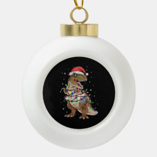 Dinosaurus T-rex Boom Kerst Trui Xmas Dino Keramische Bal Ornament