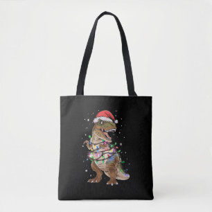 Dinosaurus T-rex Boom Kerst Trui Xmas Dino Tote Bag