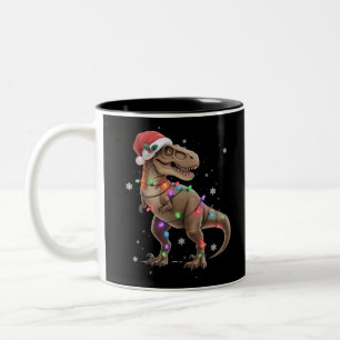 Dinosaurus T-rex Boom Kerstmis Xmas Huisdier Dino Tweekleurige Koffiemok
