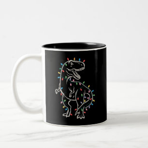 Dinosaurus T-rex Boom Kerstmis Xmas Huisdier Dino Tweekleurige Koffiemok