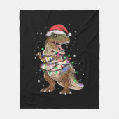 Dinosaurus T-rex Boom Kersttrui Xmas Dino Fleece Deken (Voorkant)