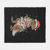 Dinosaurus T-rex Boom Kersttrui Xmas Dino Fleece Deken (Voorkant (Horizontaal))