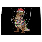 Dinosaurus T-rex Boom Kersttrui Xmas Dino Groot Cadeauzakje (Voorkant)