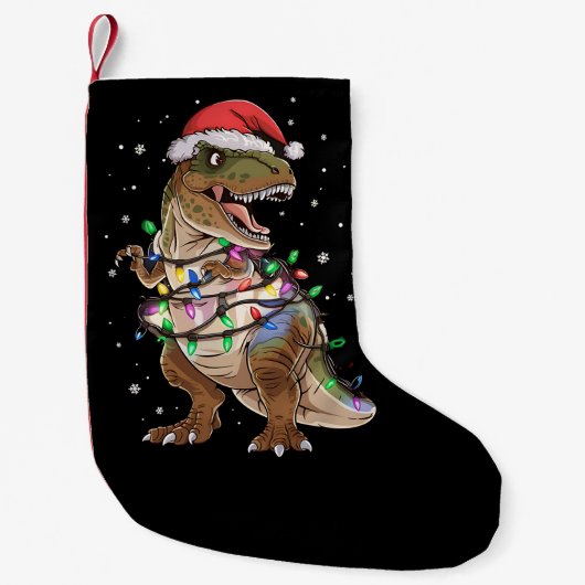 Dinosaurus T-rex Boom Kersttrui Xmas Dino Kleine Kerstsok (Voorkant)