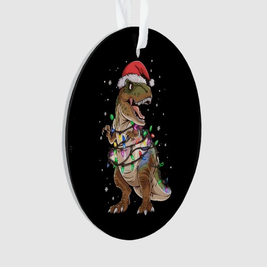 Dinosaurus T-rex Boom Kersttrui Xmas Dino Ornament (voorkant)