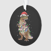 Dinosaurus T-rex Boom Kersttrui Xmas Dino Ornament (voorkant)