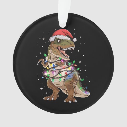 Dinosaurus T-rex Boom Kersttrui Xmas Dino Ornament (voorkant)