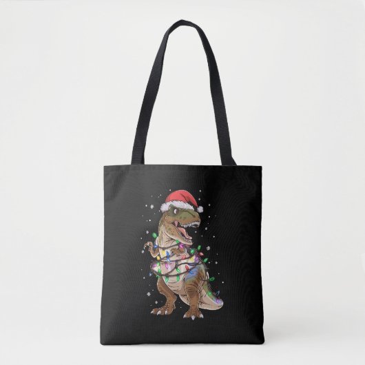 Dinosaurus T-rex Boom Kersttrui Xmas Dino Tote Bag (Voorkant)