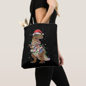 Dinosaurus T-rex Boom Kersttrui Xmas Dino Tote Bag (Dichtbij)