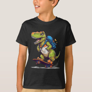 Dinosaurus T Rex Cool Skateboarden Dinosaurus Skat T-shirt