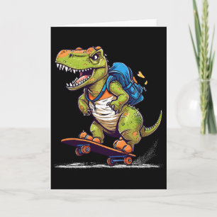 Dinosaurus T Rex Cool Skateboarding Dinosaurus Ska Kaart