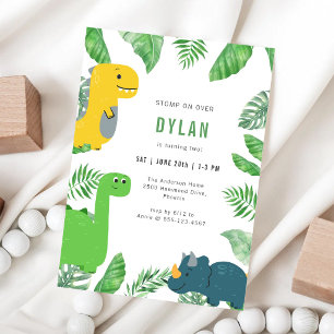Dinosaurus T-Rex Dino Feestje Kinderen Verjaardags Kaart