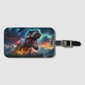 Dinosaurus T-Rex Dino Stormy Mountains Bagagelabel (Voorkant (horizontaal))