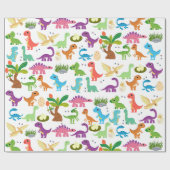 Dinosaurus T-Rex Dino Verjaardagscadeau Cadeaupapier (Vlak)