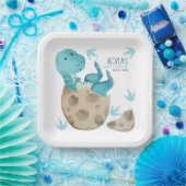 Dinosaurus T-Rex Ei Broedertje Baby shower Papieren Bordje (Feest)