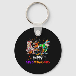 Dinosaurus T Rex Gelukkig Hallothanksmas Halloween Sleutelhanger