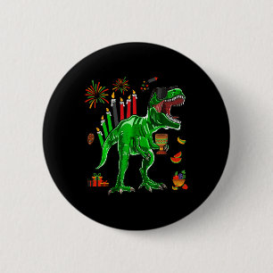 Dinosaurus T-rex Happy Kwanzaa Zeven Principes van Ronde Button 5,7 Cm