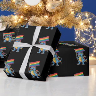 Dinosaurus T Rex Homo Pride LGBTQ Bondgenoot Regen Cadeaupapier