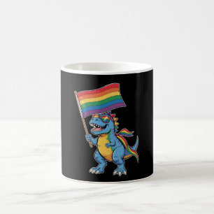 Dinosaurus T Rex Homo Pride LGBTQ Bondgenoot Regen Koffiemok