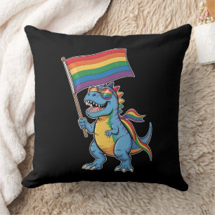 Dinosaurus T Rex Homoseksuele Trots LGBTQ Bondgeno Kussen