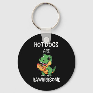 Dinosaurus T Rex Hot Dog T-shirt Grappige Hot Dogs Sleutelhanger