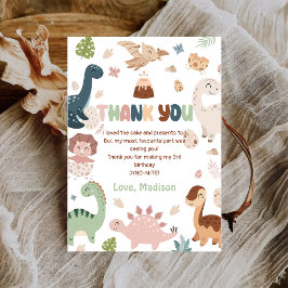 Dinosaurus T-Rex Jongen Verjaardag Bedankt Kaart