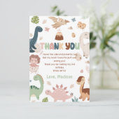 Dinosaurus T-Rex Jongen Verjaardag Dank u Kaart (Staand voorkant)