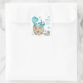 Dinosaurus T Rex Jongens Baby Shower Vierkante Sticker (Tas)