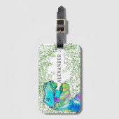 Dinosaurus T Rex Jongens Naam Bagagelabel (Voorkant (verticaal))