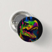 Dinosaurus T Rex Jurassic Kleurrijk Ronde Button 3,2 Cm (Voorkant /achterkant)