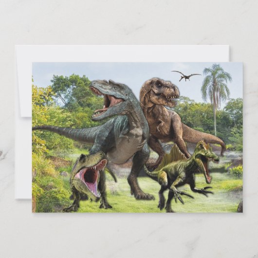 Dinosaurus T-Rex Jurassic Verjaardagsfeest T-Rex Kaart (Achterkant)