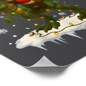 Dinosaurus T Rex Kerstman Santa Jongens Mannen Vro Poster (Hoek)