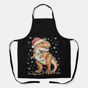 Dinosaurus T Rex Kerstmis Dinosaurus Kerstlichten Schort