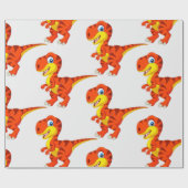 Dinosaurus T Rex Kinder Cadeaupapier (Vlak)