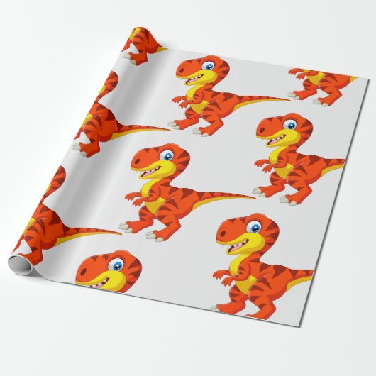 Dinosaurus T Rex Kinder Cadeaupapier (Uitgerold)