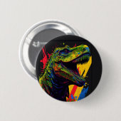 Dinosaurus T Rex Kinder Kleurrijk Ronde Button 5,7 Cm (Voorkant /achterkant)
