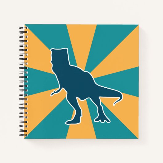 Dinosaurus t-rex kleurrijke cartoon notitieboek (Voorkant)