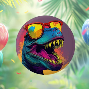 Dinosaurus T Rex Kleurrijke Leuke Partij Ronde Button 3,2 Cm