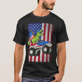 Dinosaurus T Rex Monster Truck Amerikaanse vlag T-shirt (Voorkant)